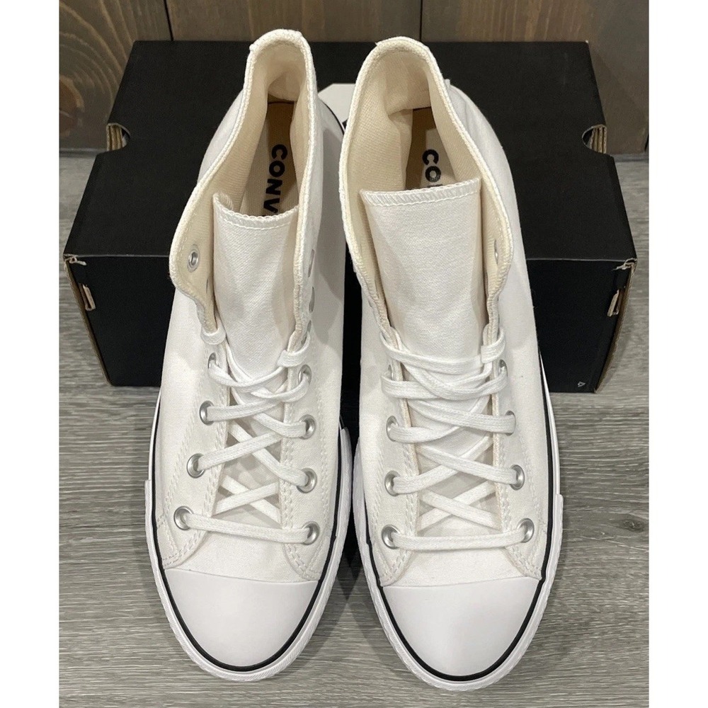 NEW Converse Chuck Taylor All Star Lift Hi Canvas Shoes 560846F White Women's 10 - Picture 9 of 11